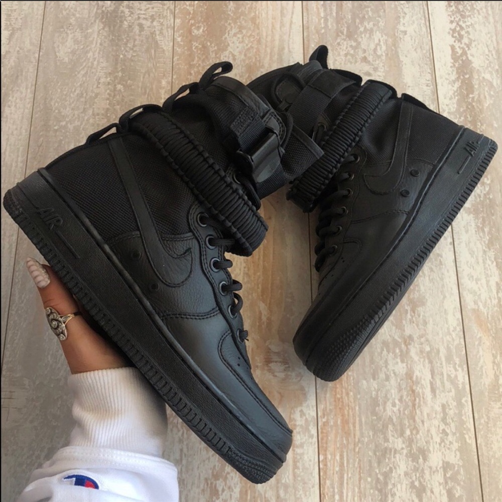 NWT Nike SF Air Force 1 Triple Black - Picture 7 of 8